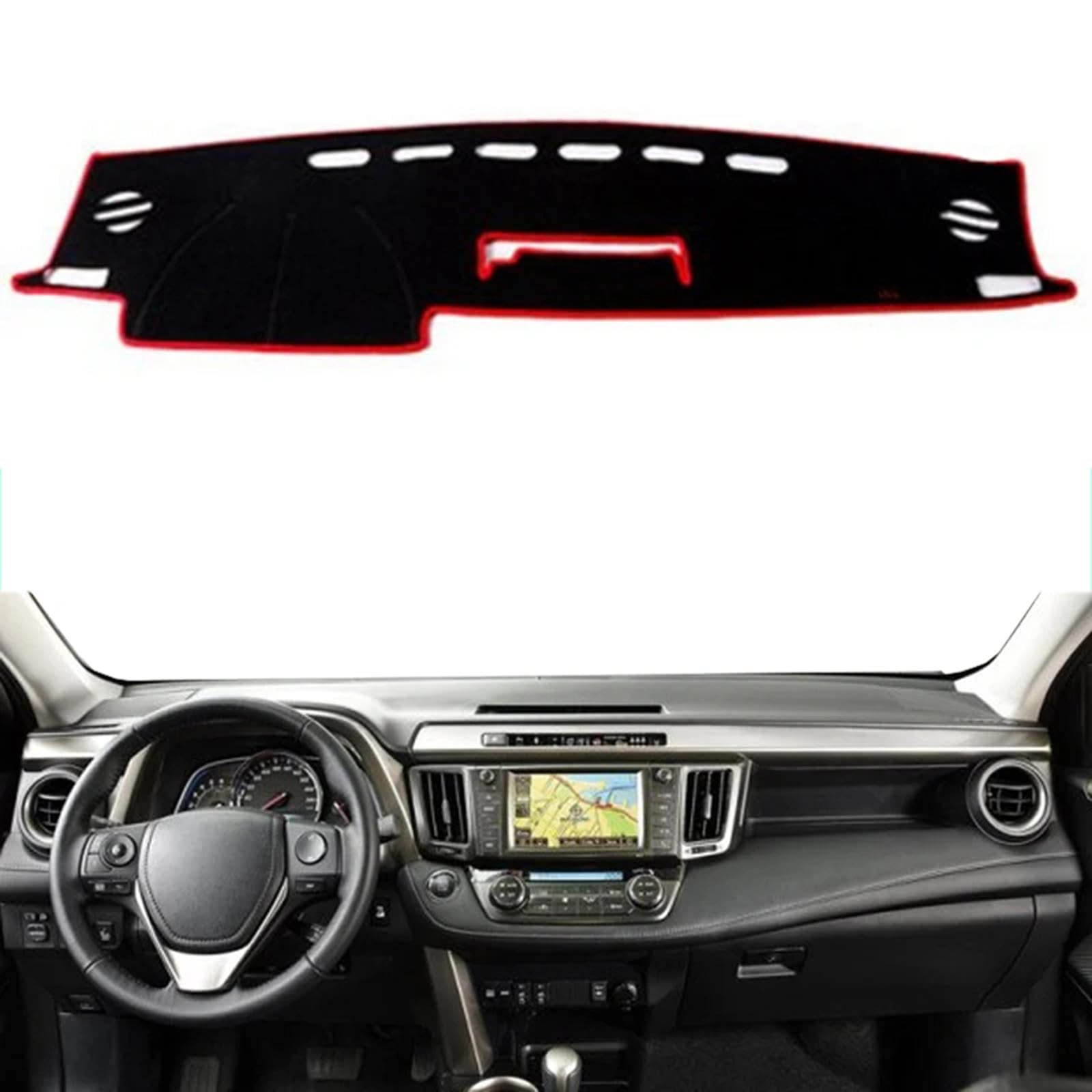 Apto para Toyota RAV4 RAV 4 XA40 2013-2018, alfombrilla para salpicadero, cubierta antideslizante para salpicadero, color negro, accesorios para el interior del coche