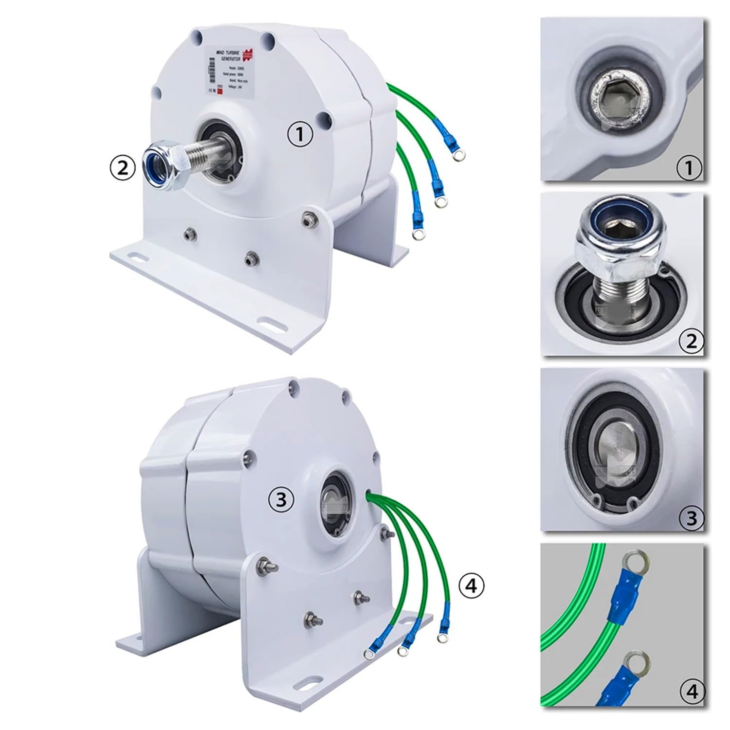Generatore a magnete permanente da 12000 W 12 V 24 V 48 V 120 V 220 V Alternatore a magnete permanente a basso numero di giri Generatore trifase PMG per turbina eolica Turbina ad acqua(220V)