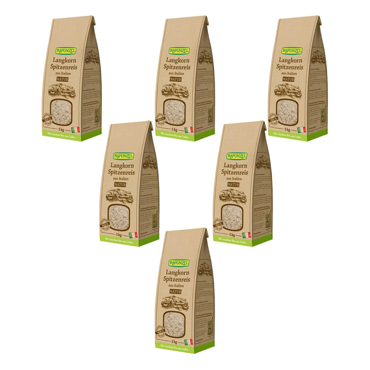 Rapunzel - Langkorn Spitzenreis natur - 1 kg - 6er Pack