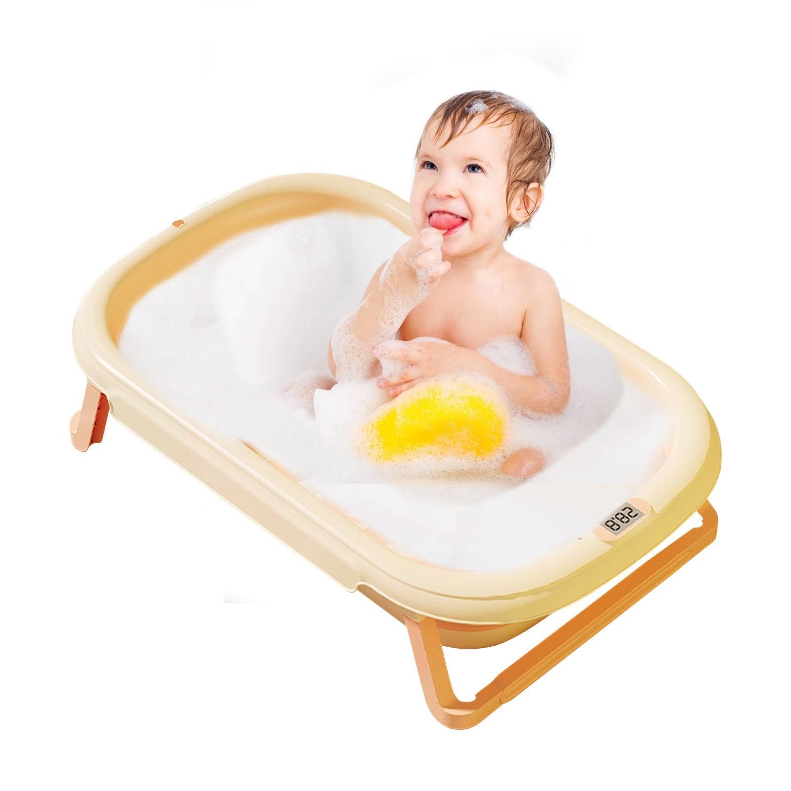 Bañera de viaje portátil, bañera de bebé plegable - Neta de baño de dibujos animados de silicona | Herramienta de ducha, suministros para bebés, aislamiento de calor de doble capa sensible a la temper