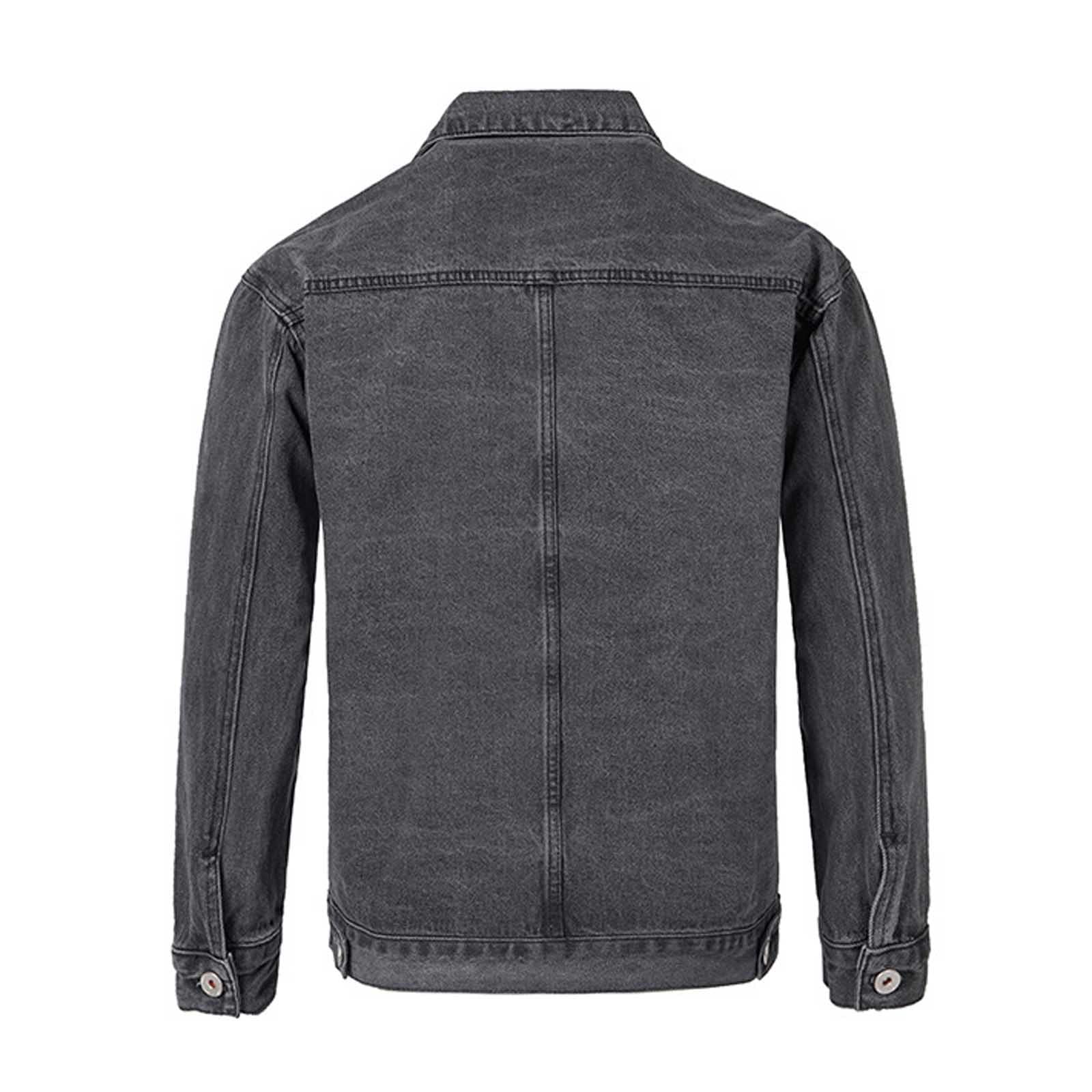 Veste en Jean Homme, Vestes en Jean à Manches Longues pour Homme Décontractée Extérieure Coupe Ample Boutonné Jean Manteau Classique Vintage Vestes en Jean Lavé Taille M-4XL
