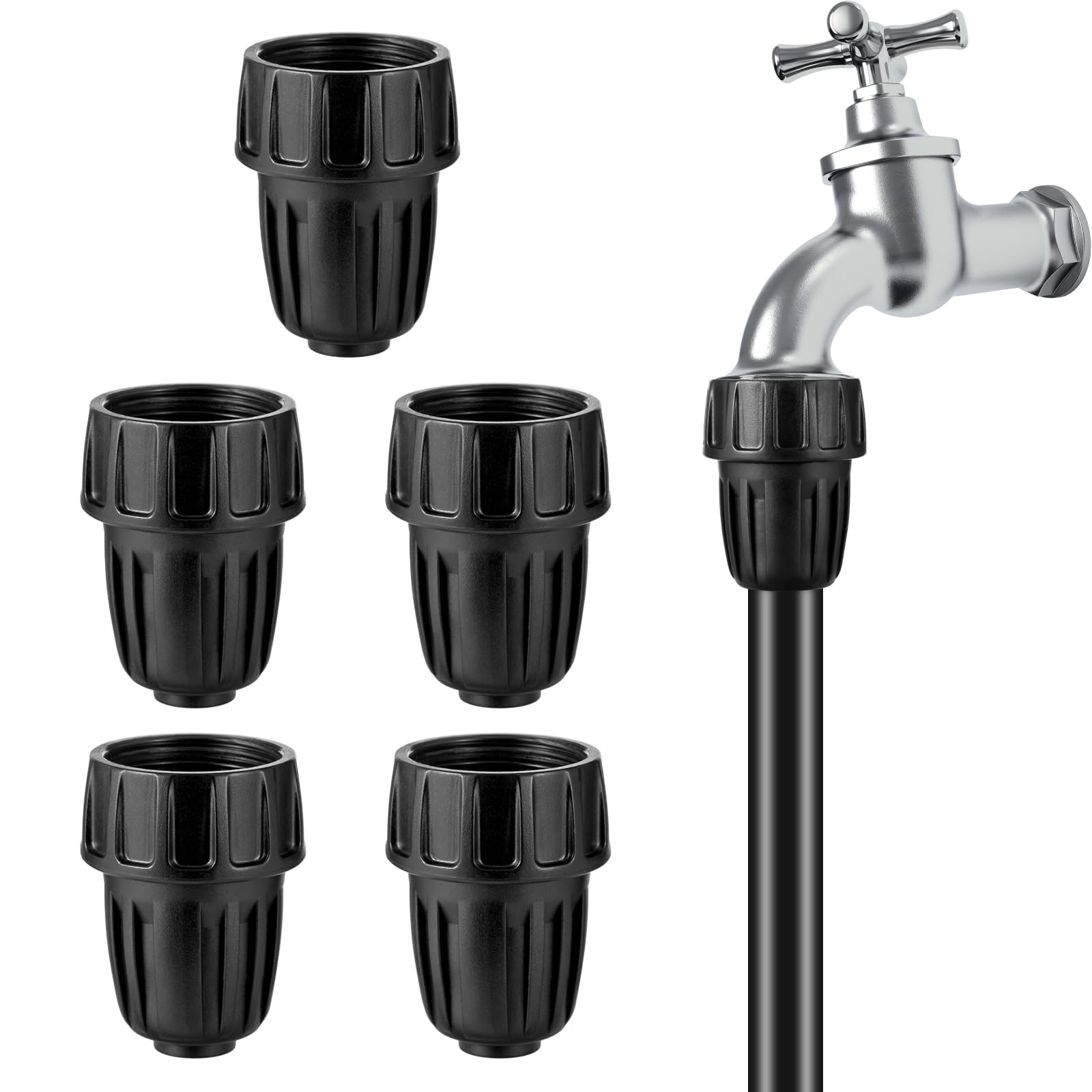 6pc 3/4 "Faucet to 1/2" Drip Irrigation Fitting Garden Hose Adapter