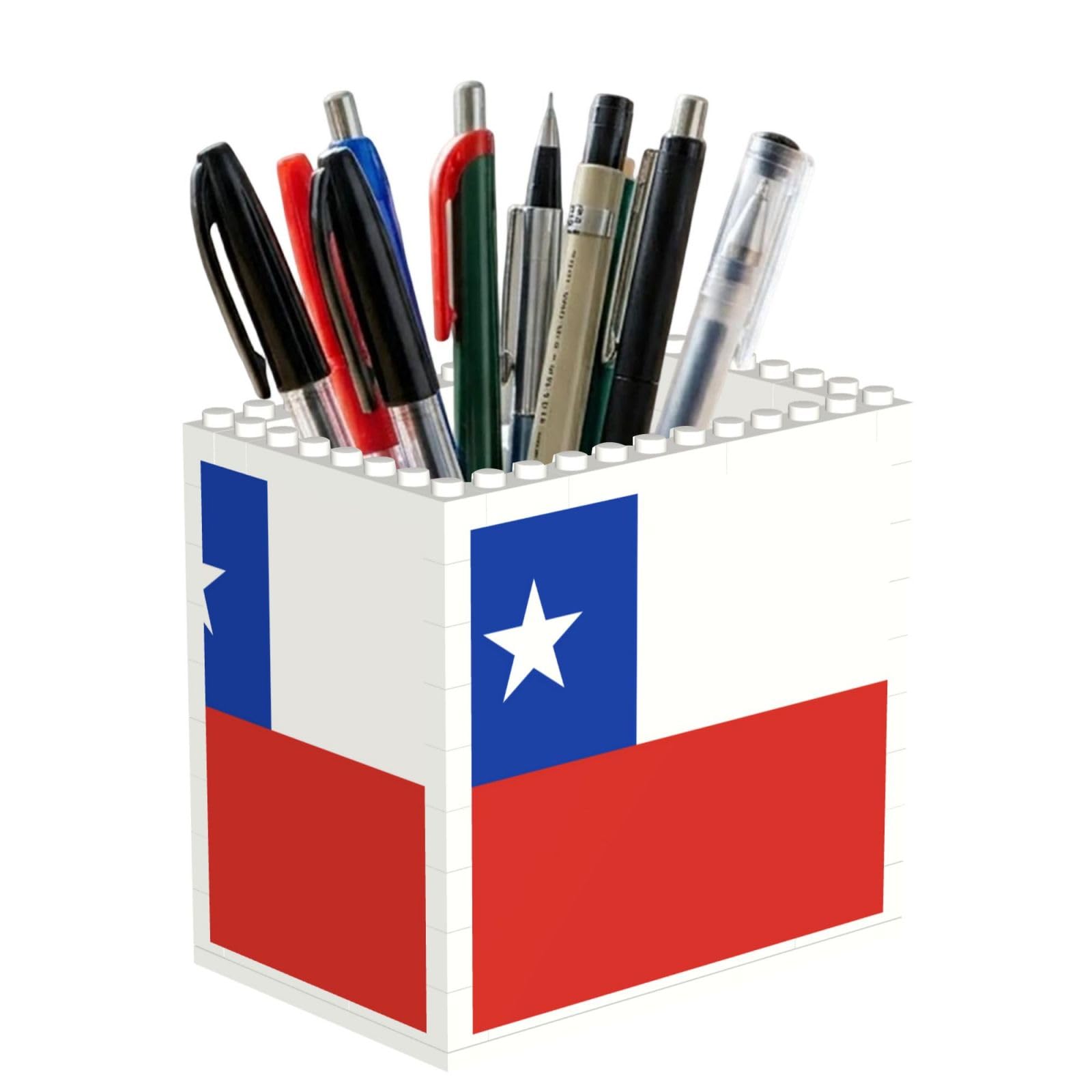SXZVVBN Flag of Chile Building Block Desk Tidy ABS Organiser