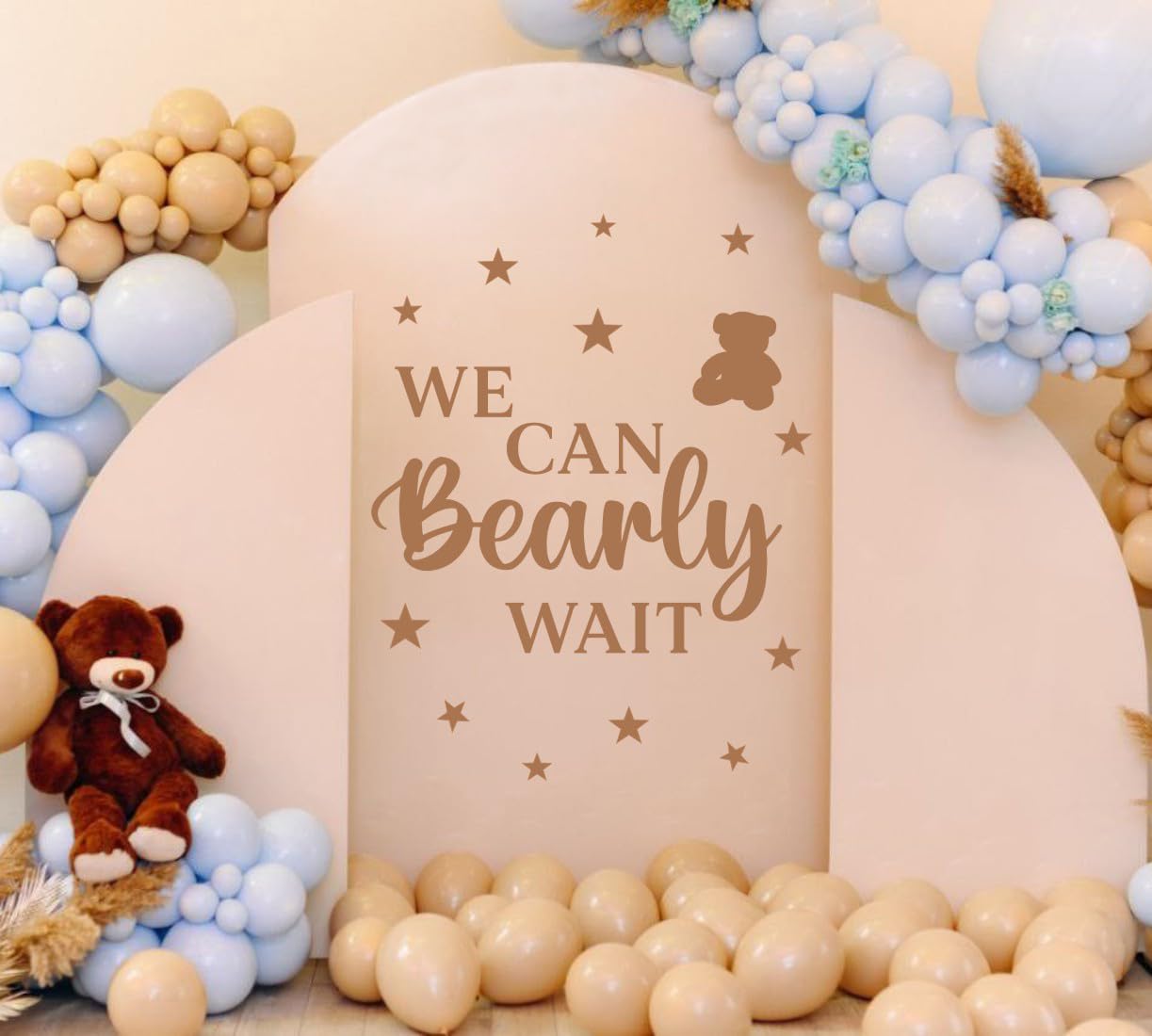 MXAEUK We Can Bearly Wait Wall Decal, Baby Shower Backdrop Decoration - Image 2