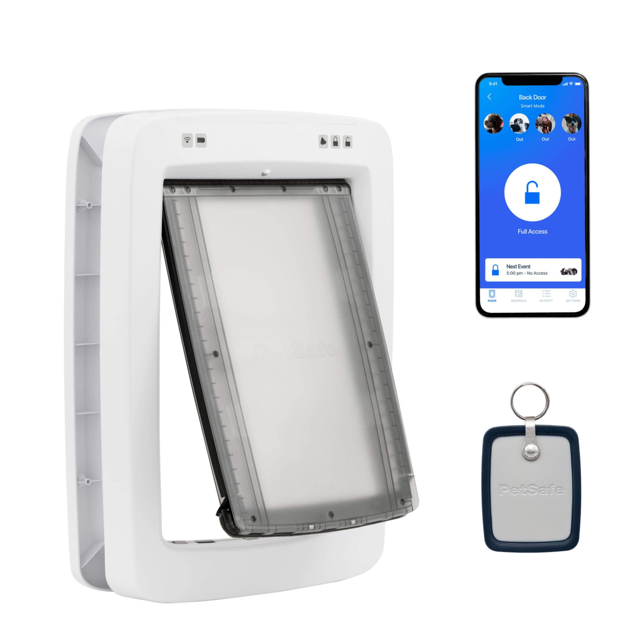 PetSafe SmartDoor Intelligente Haustiertür - App-gesteuert, Selektiver Zugang, Energieeffizient - Groß