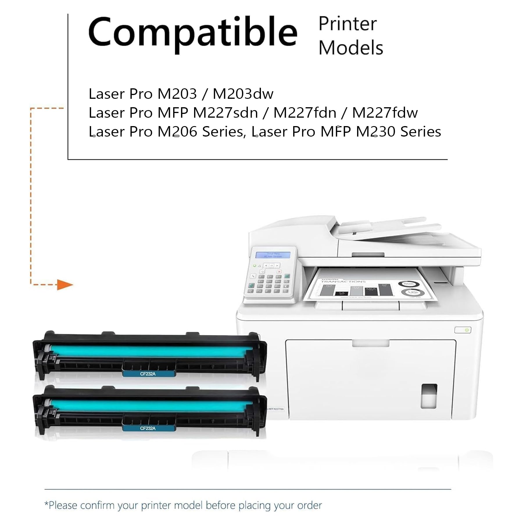 Compatible Drum Unit Imaging Drum 32A CF232A Black 23000 Pages For HP Laserjet Pro M118 M203 M220 M118dw M203d M203dn M203dw, MFP M227 M148 M227fdn M227fdw M11 48fdw M148dw M148fdw - View #5