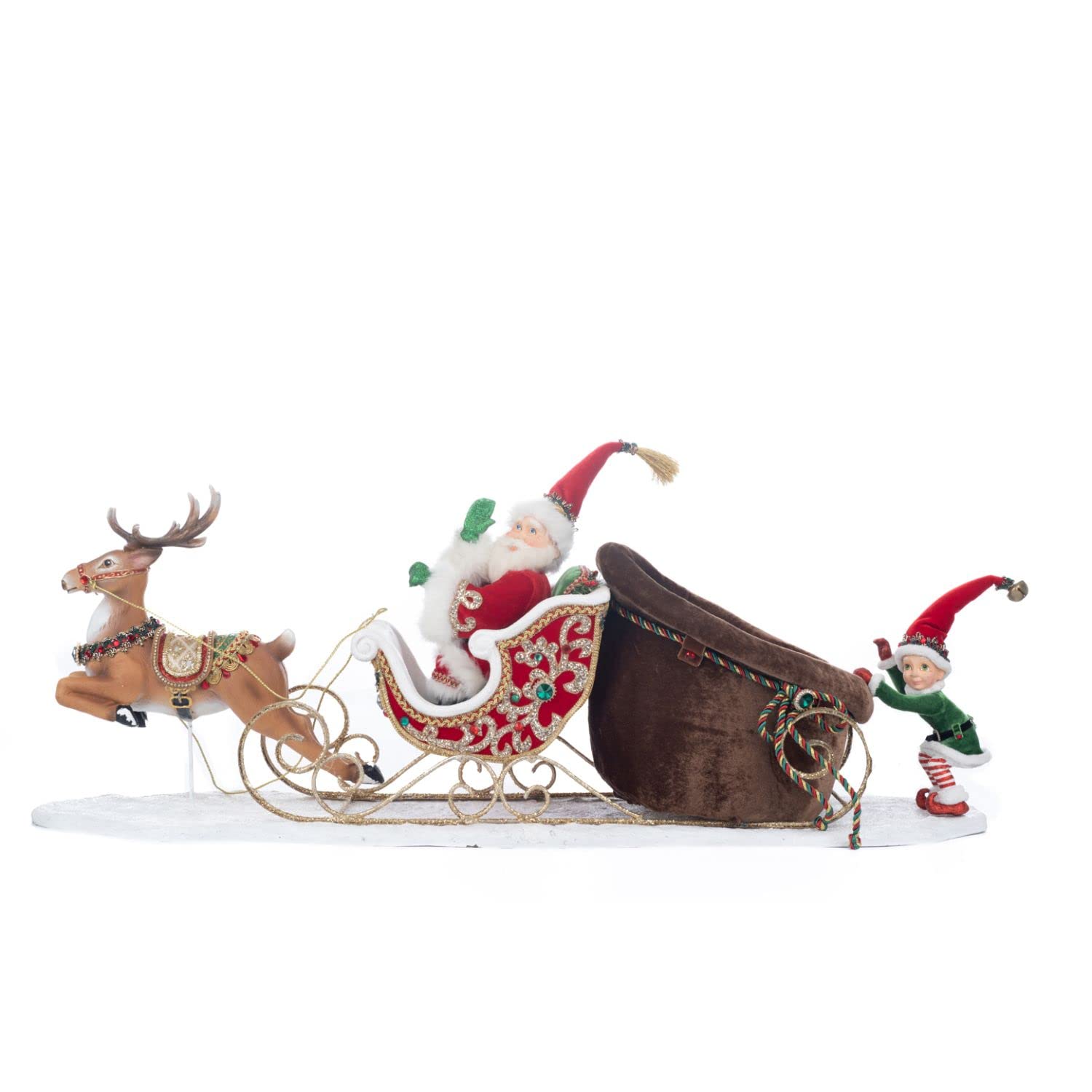 Katherine's Collection 2023 Christmas in The City Santa with Elf Catching A Ride