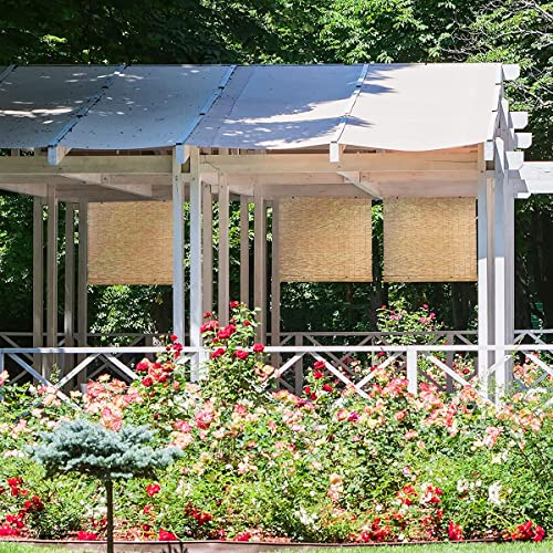 Henpxj Bamboo Light Filtering Window Blinds, Roman Sun Shade,Customizable(W:20-47In)，Handwoven Bamboo Curtain，With Lift System,Easy Installation Bamboo Blinds (Size : W60Xh130Cm/24X51In) #TOP4