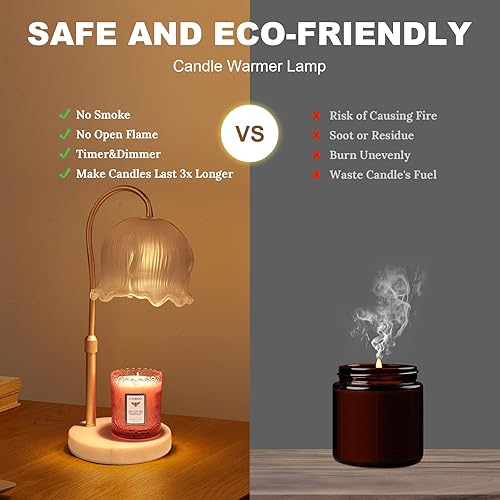 Miniatura 2 de Lámpara calentadora de velas con temporizador, lámpara eléctrica calentadora de velas para velas, calentador de lámpara de vela regulable, lámpara
