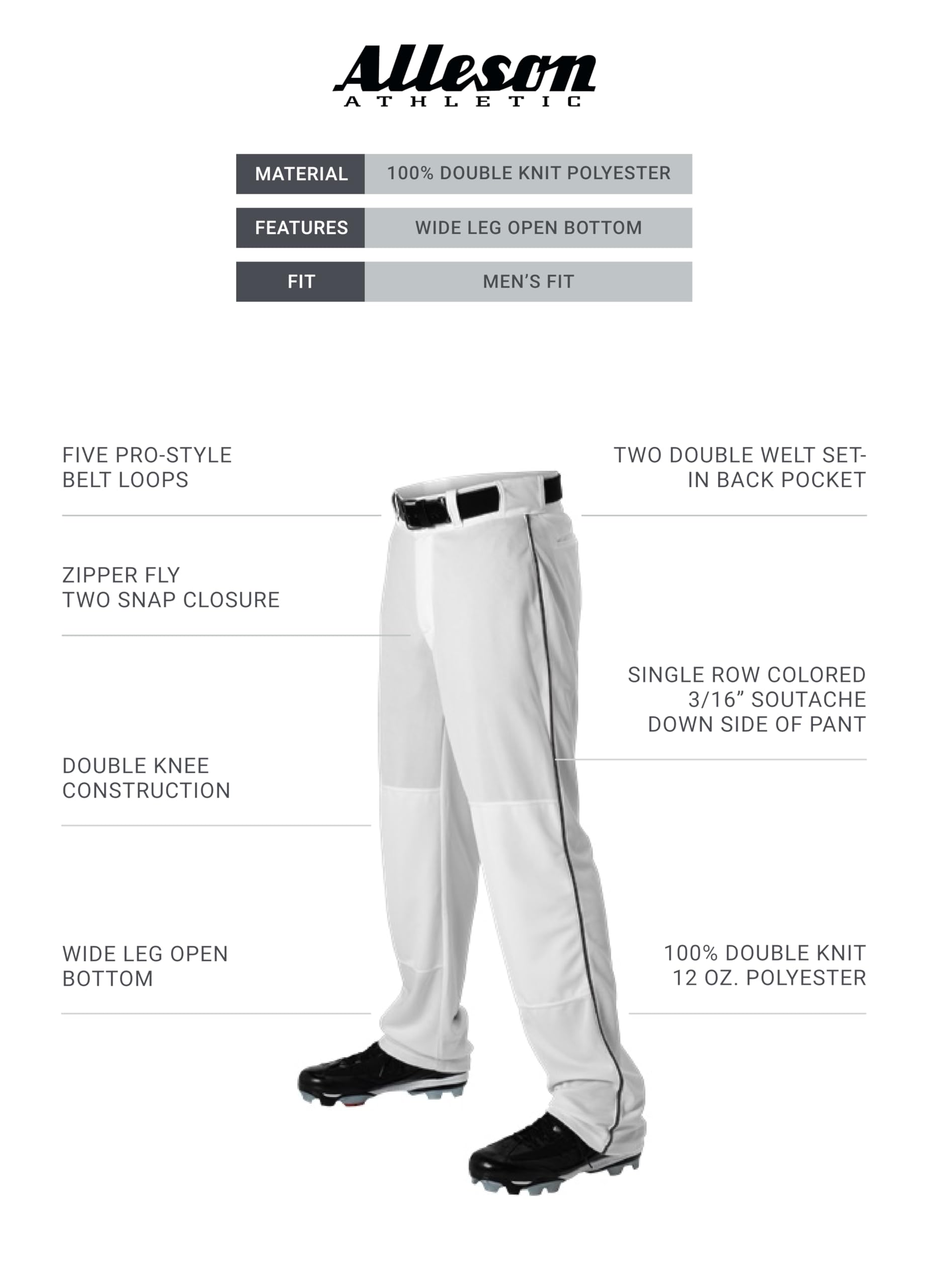 Unisex's Baseball Pant with Braid