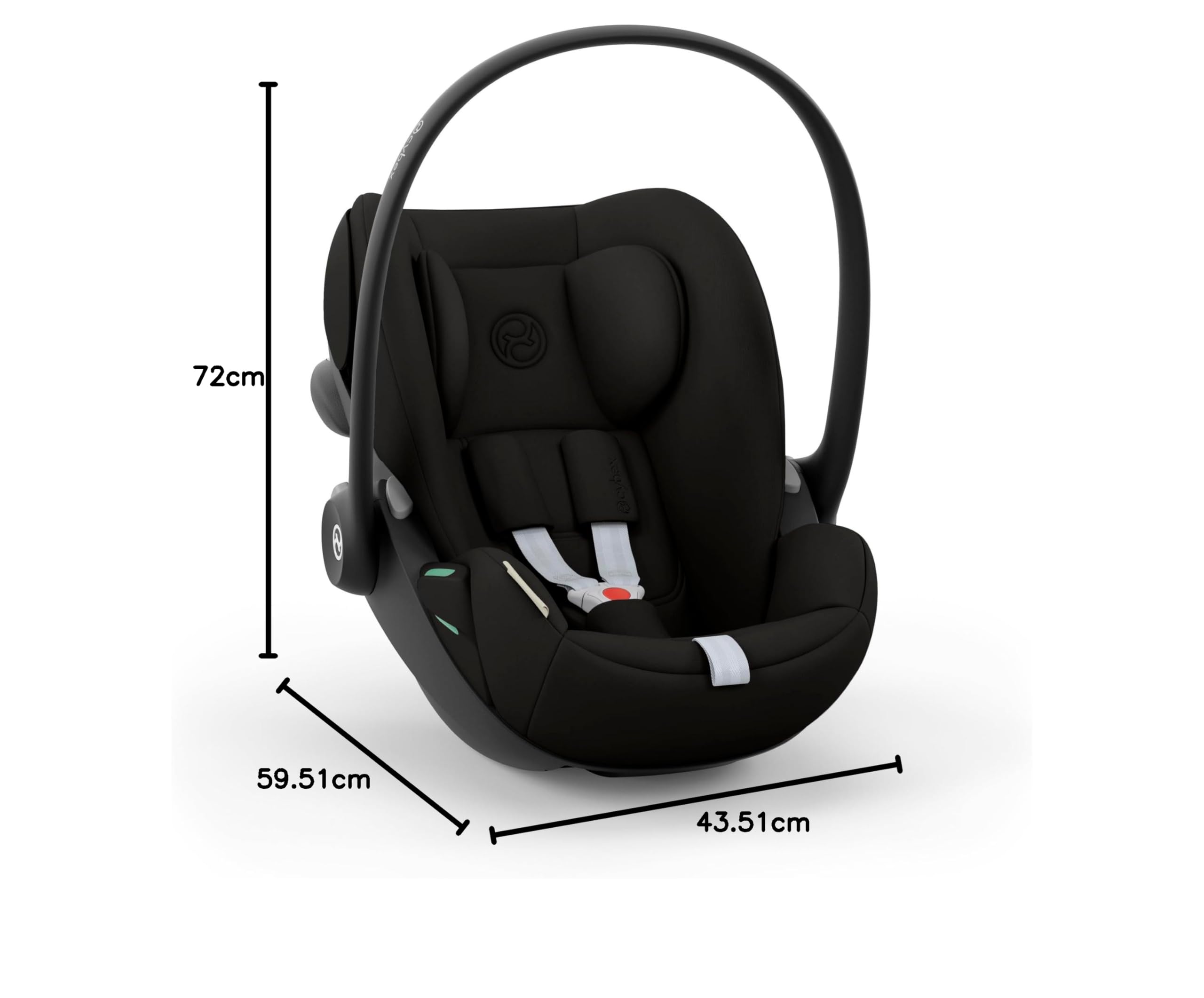 CYBEX Gold Silla de coche para bebé Cloud G i-Size Comfort, Incl. reductor para recién nacidos, Desde el nacimiento hasta aprox. 24 meses, Para niños de 40 cm a 87 cm, Máx. 13 kg, Magic Black