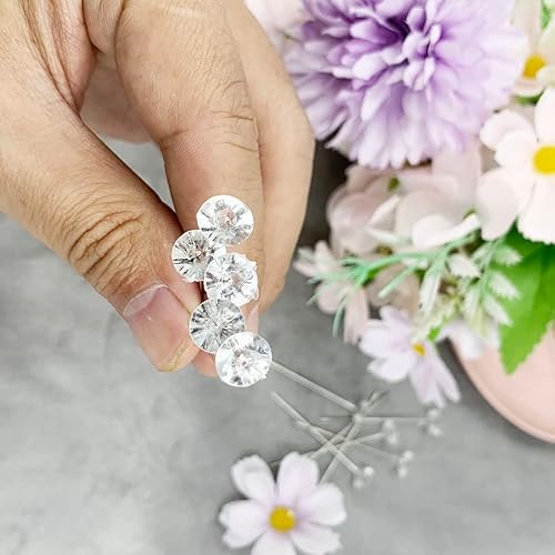 Miniatura 6 de Alfileres de ramillete, 150 alfileres de ramo de diamantes de costura, ramilletes de flores de 2 pulgadas, alfileres de diamantes de imitación