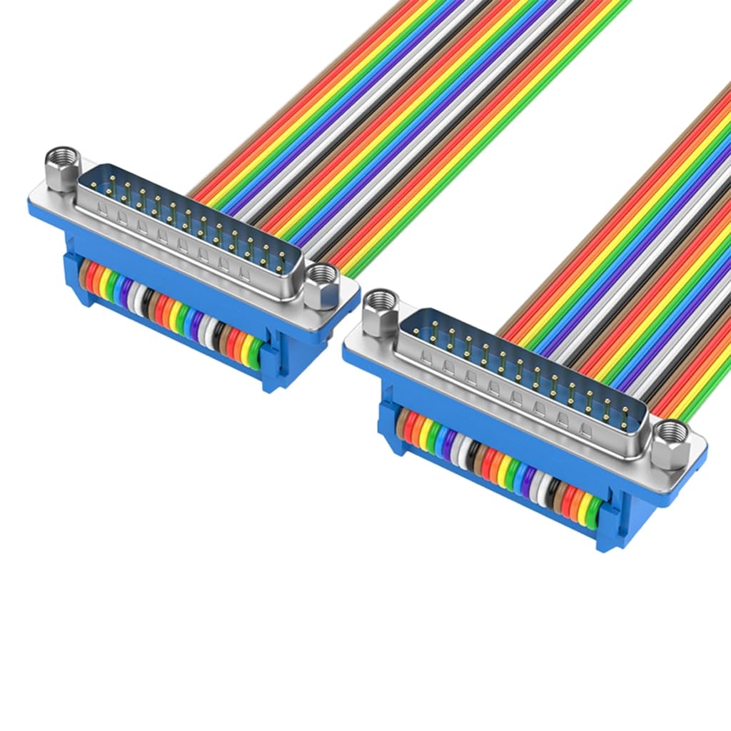 GMBYLBY PVC 25Pin DB25 Male Female Connectors Cable with Fixed Nut for Secure Connection in Electronics