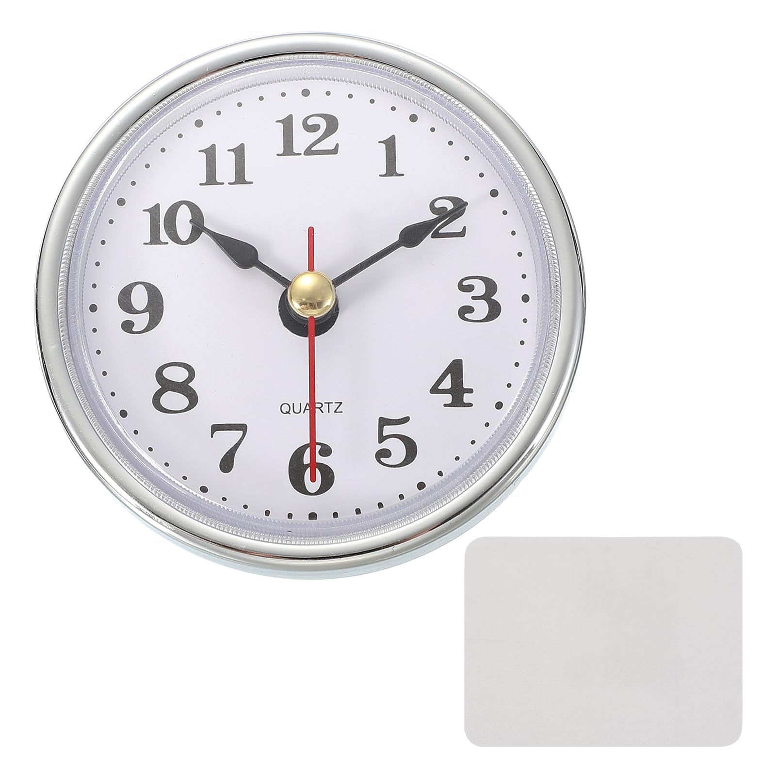 PATIKIL Classic Clock Movement, 2.6 Inch/65mm Quartz Movement Insert for Office Home Decor Replacement DIY, Silver (Arabic Numerals) โ image 1