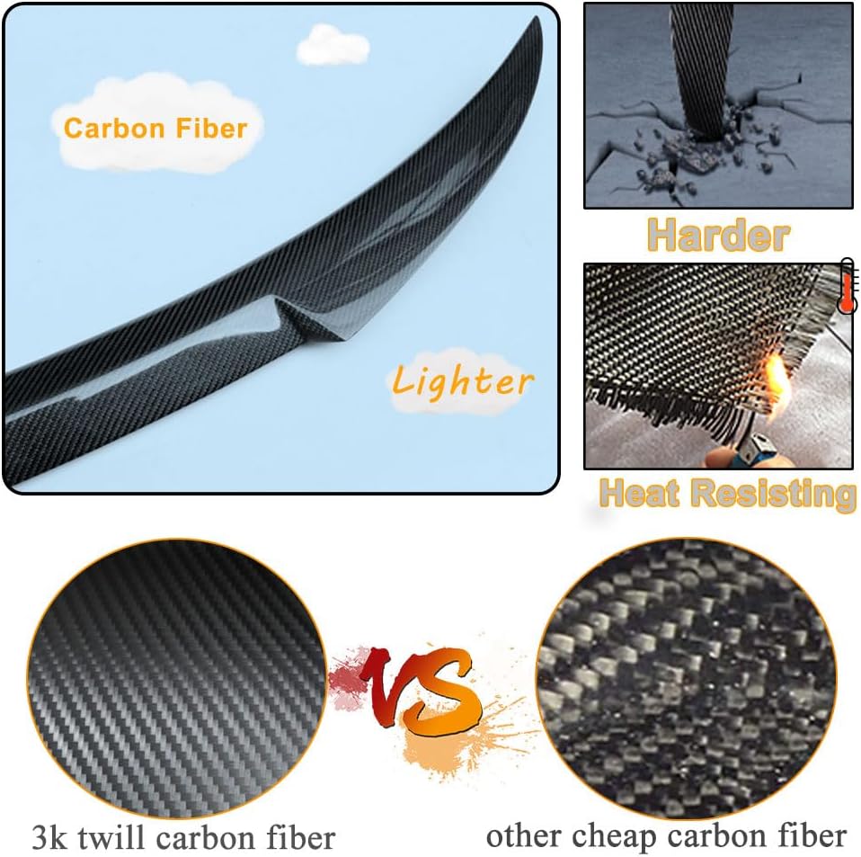 Carbon Fiber Trunk Spoiler Fits for BMW E93 Convertible 2Door 2007-2013 E93 M3 320i 323i 325i 328i 330i 335i M3 2Door Rear Boot Lid Highkick Wing Lip Factory Outlet