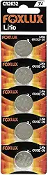 Foxlux Bateria de Lítio 3V CR2032 - Blister com 5 Unidades