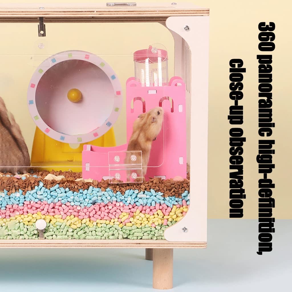 Terrarium dla gadów, drewniane pudełko chomika, domek dla małych zwierząt, dedykowana przezroczysta luksusowa willa