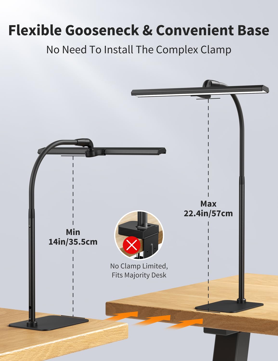 Architect LED Desk Lamp with Adjustable Gooseneck and Dimmable Settings