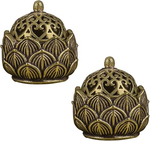 Acxico Quemador de incienso decorativo, soporte de incienso de cobre, adorno de escritorio para tienda, oficina, hogar, 2 uds