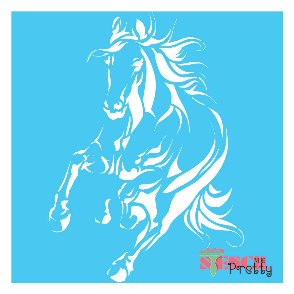 Amazon.com : Running Horse Stencil Wild Mustang Best Vinyl Template Large  Horse Stencils for Painting on Wood, Canvas, Wall, Floor, -Multipack (S,  XL, MA) Brilliant Blue Color Material : Arts, Crafts &