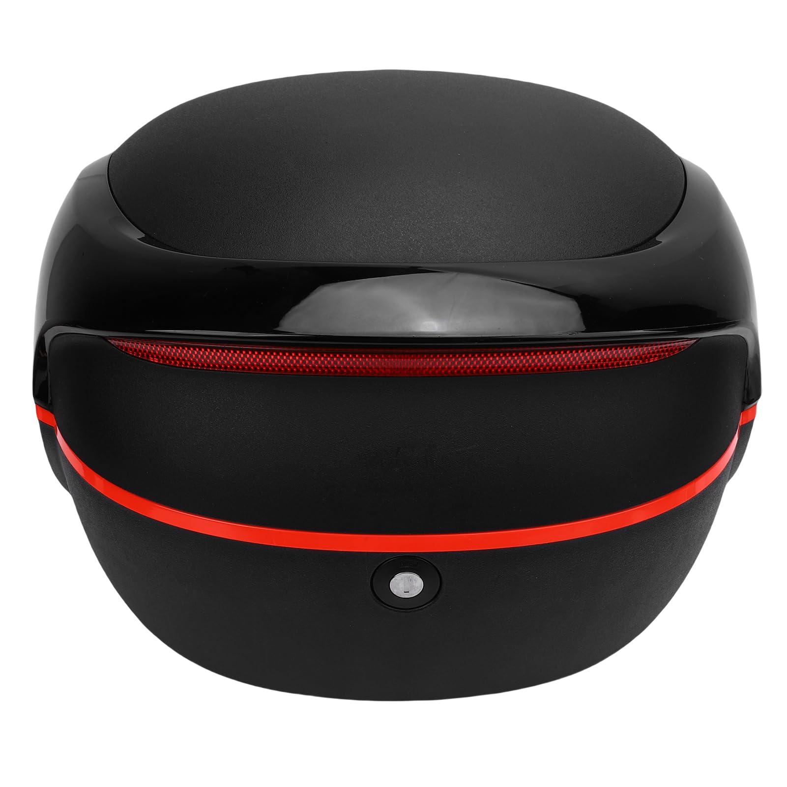 RiToEasysports Motorrad-Kofferraum, ABS-Motorrad-Topcase, 32 L, Wasserdichter Heckkasten mit Anti-Diebstahl-Sperre, Reflektierenden Streifen und Rückenlehne für Tourenfahrer, für, (Black)