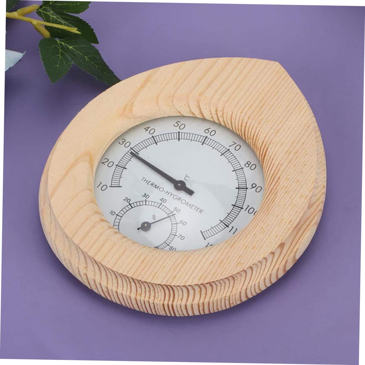 Termómetro E Higrómetro de Madera para Sauna, Beige, Fácil Lectura