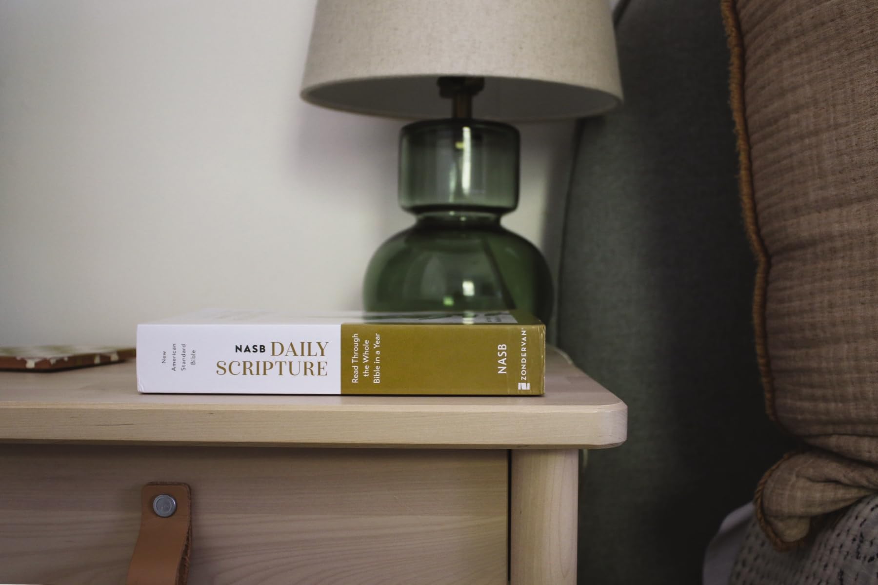 NASB, Daily Scripture, Paperback, White/Olive, 1995 Text, Comfort Print: 365 Days to Read Through the Whole Bible in a Year