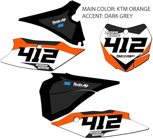Vista 8 de XCF SG63 Custom MX 2019-2022 Kit de gráficos Senge de placas de matrícula compatible con KTM