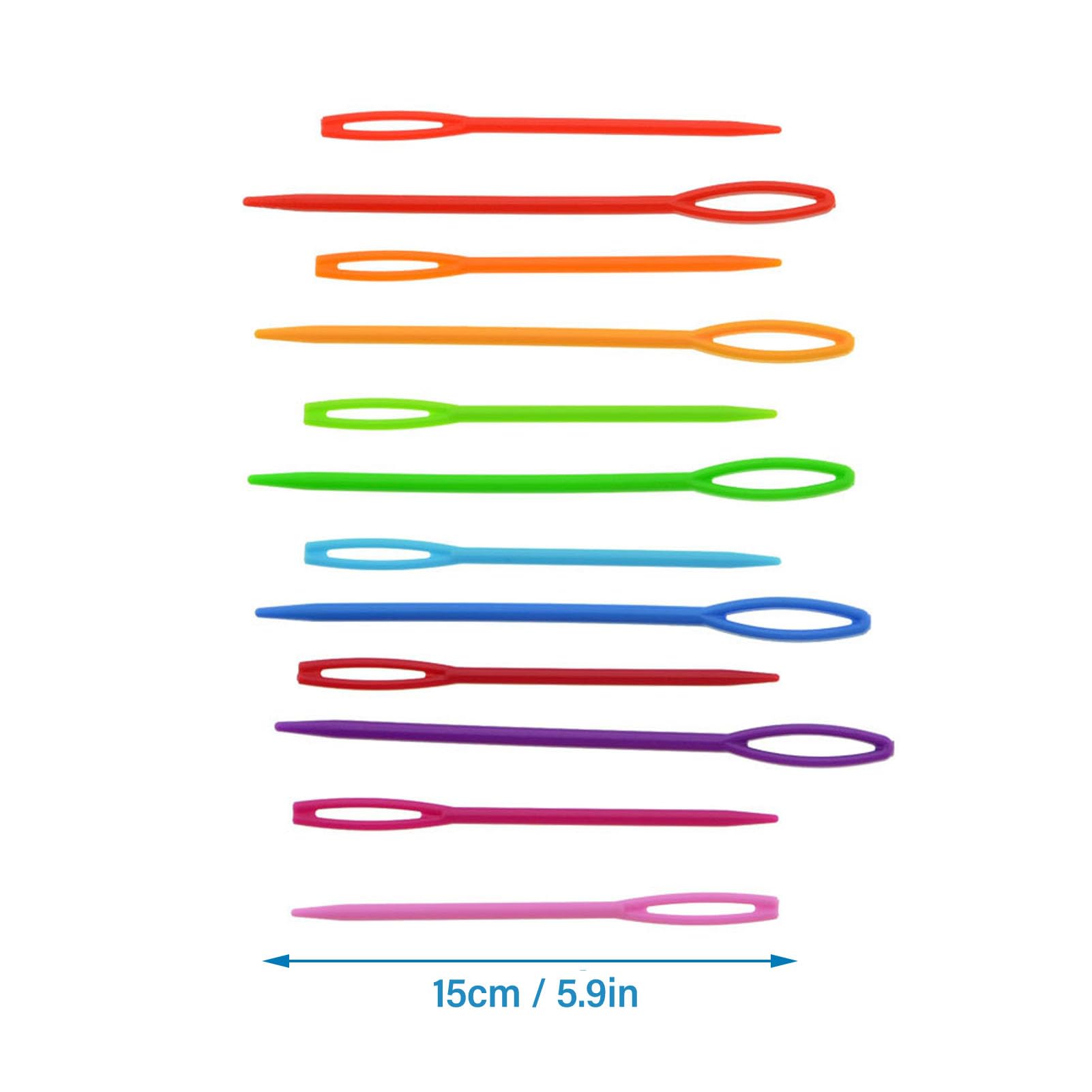 Aiguilles à coudre en plastique, 1000 pièces, 5,9 pouces de Long, grand oeil, colorées, durables, aiguilles de laçage de sécurité pour le bricolage, le tissage artisanal