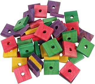 Balacoo 50pcs chew Toys Parrot Wood Slats Teething Toys Bird Chewing Sticks pet Plaything Toys Parrot Bird Blocks Birds cage Supplies Parrot nibbling Toy Swing Wood Chips Birdcage Wooden