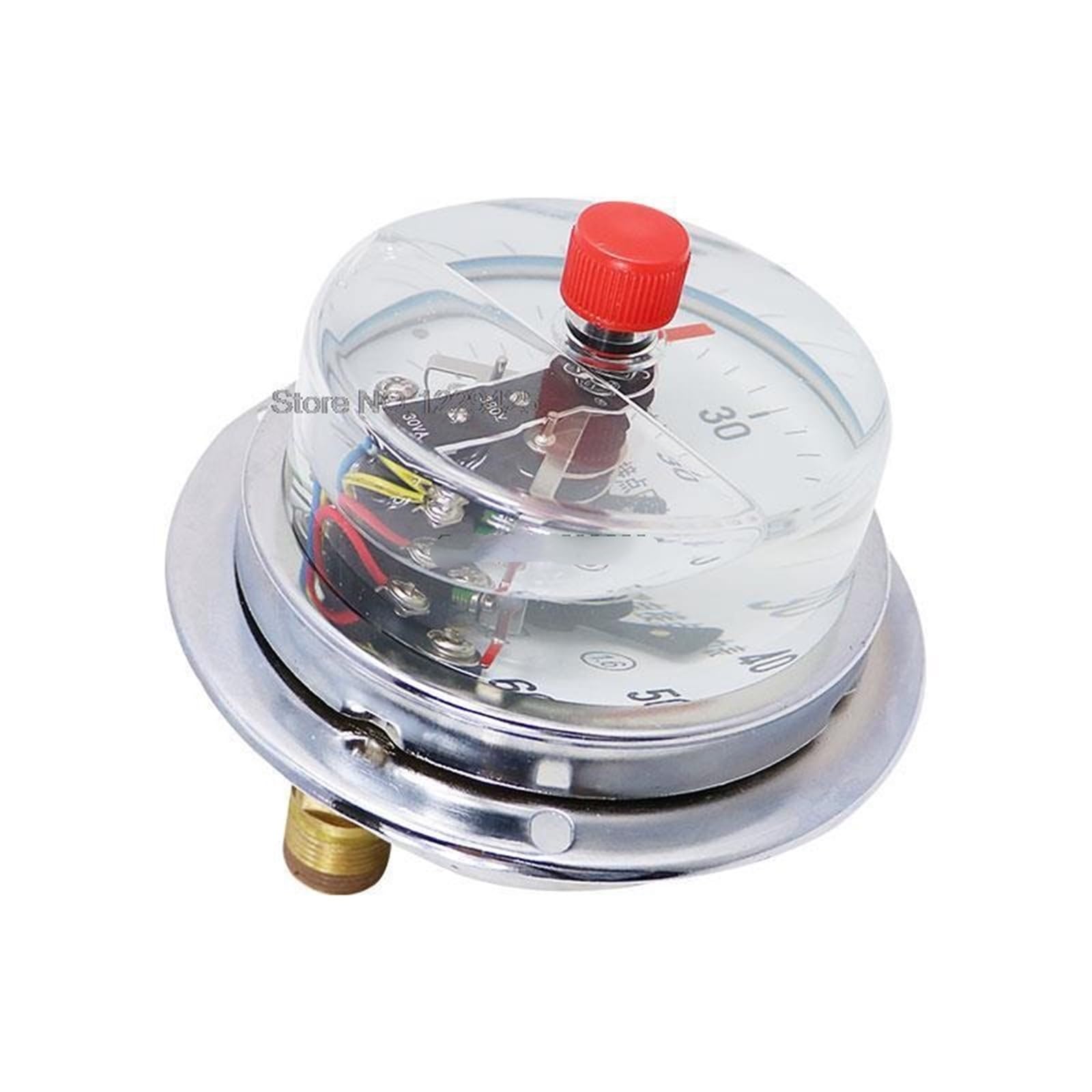 Druckmessgerät, stoßfest, elektrischer Kontakt, axiale Bandkante, YNXC60ZT, magnetische Hilfe, 30 VA, oberer und unterer Grenzkontrolldruck (-0,1–0,3 MPa)