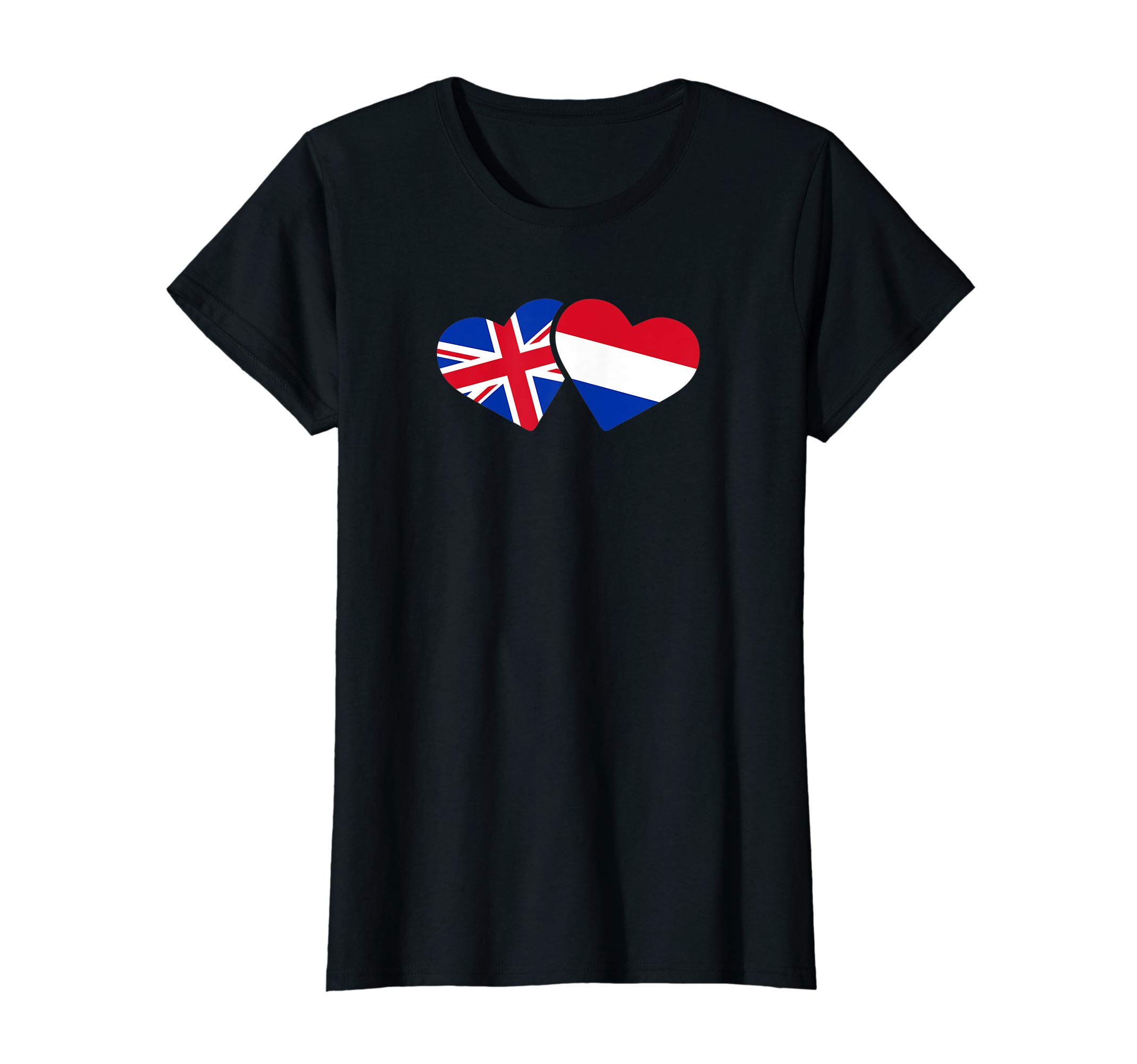 UK Netherlands Flag T Shirt Heart British Dutch Love Cute T-Shirt