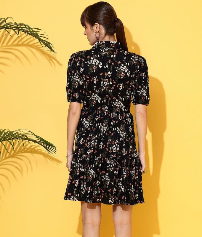 Image of Sheetal Associates Women's Casual Half Sleeve Crepe Shirt Dress