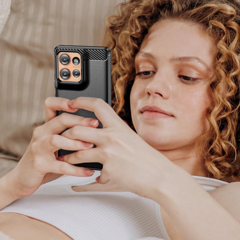 Image of Hybrid Carbon Fiber Back Case for Moto Edge 50 (Black)