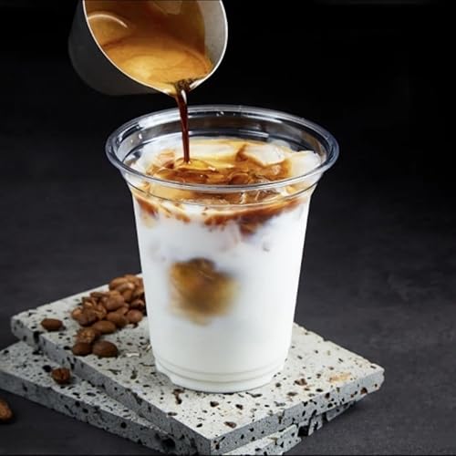 Miniatura 5 de Paquete de 100 vasos de plástico desechables ultra transparentes de 20 onzas con tapas sin pajilla, vasos desechables para café helado, batidos