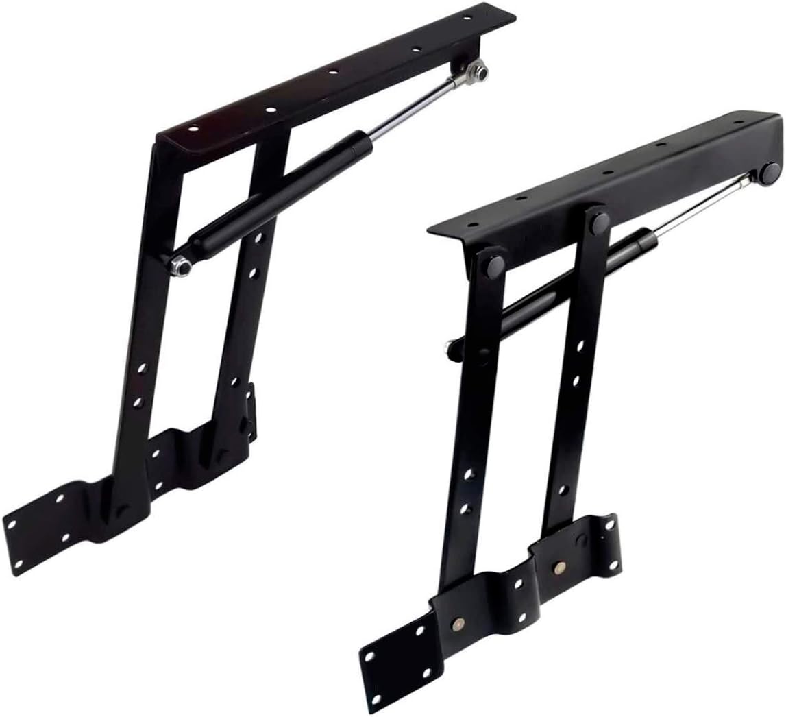 2pcs Folding Lift up Top Coffee Table Lifting Frame Desk Mechanism Hardware Fitting Hinge Spring Standing Rack Hinge Rack Bracket (Gas Hydraulic)