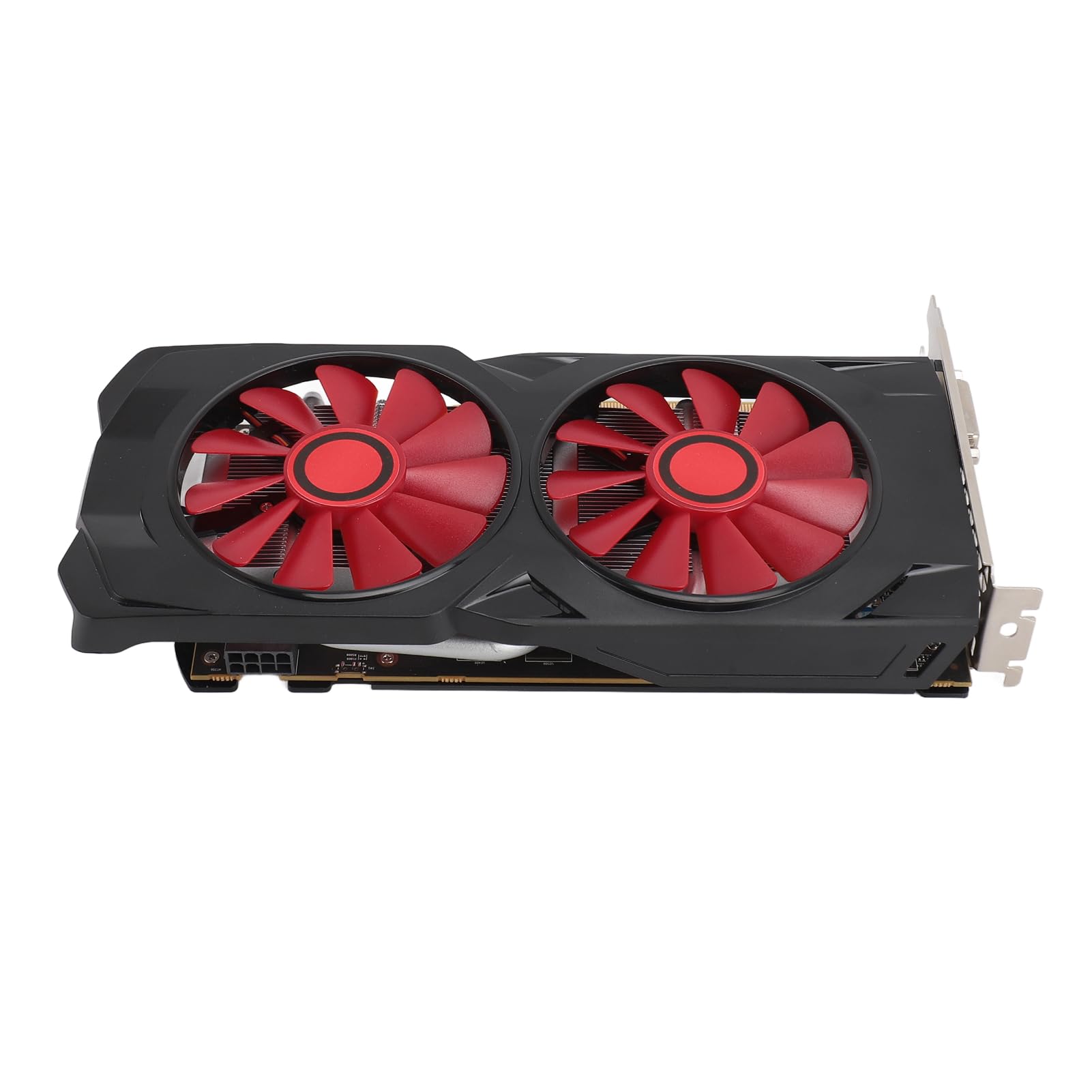 Karta Graficzna do Gier z Podwójnym Wentylatorem RX580 8 GB GDDR5 256-bitowa Karta Graficzna o Wysokiej Wydajności do Komputera Stacjonarnego, Cicha do Gier, Funkcja Plug and Play Przyjazna