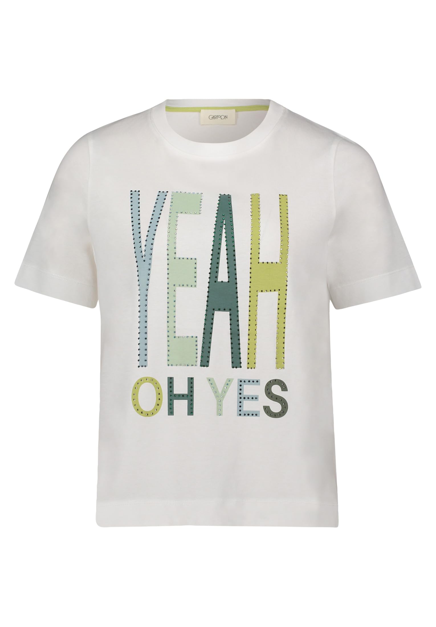 Cartoon Damen Printshirt mit Rundhalsausschnitt