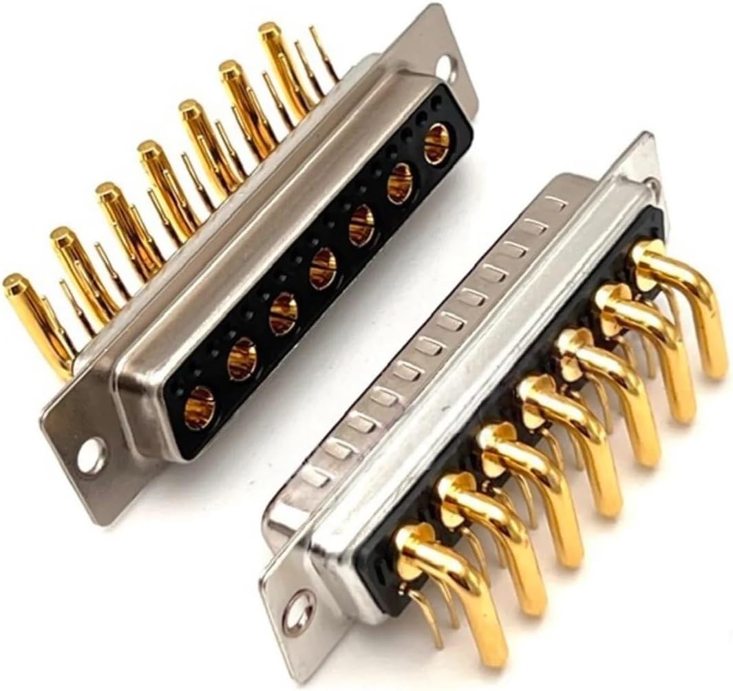 1pcs 24w7 20a Gold Plated Male Female High Current Connector d-sub Adapter PCB Type 17+7 Plug Ja-ck 24 Position(1pcs Female)