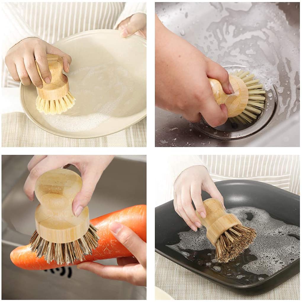 2 Spazzole Naturali In Bambù Per Piatti E Pentole - Eco Friendly Per Cucina E Casa - Foto 10