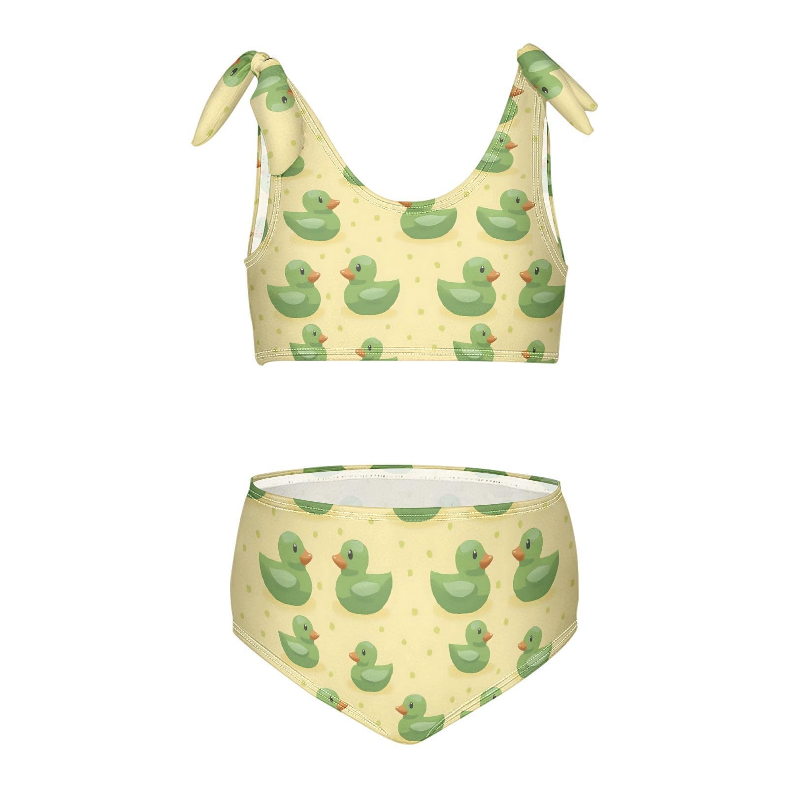Little Green Duck Girls Tankini Swim Set, Two Piece Swimsuits Summer Bikini Swimwear Set for Girls, 4T