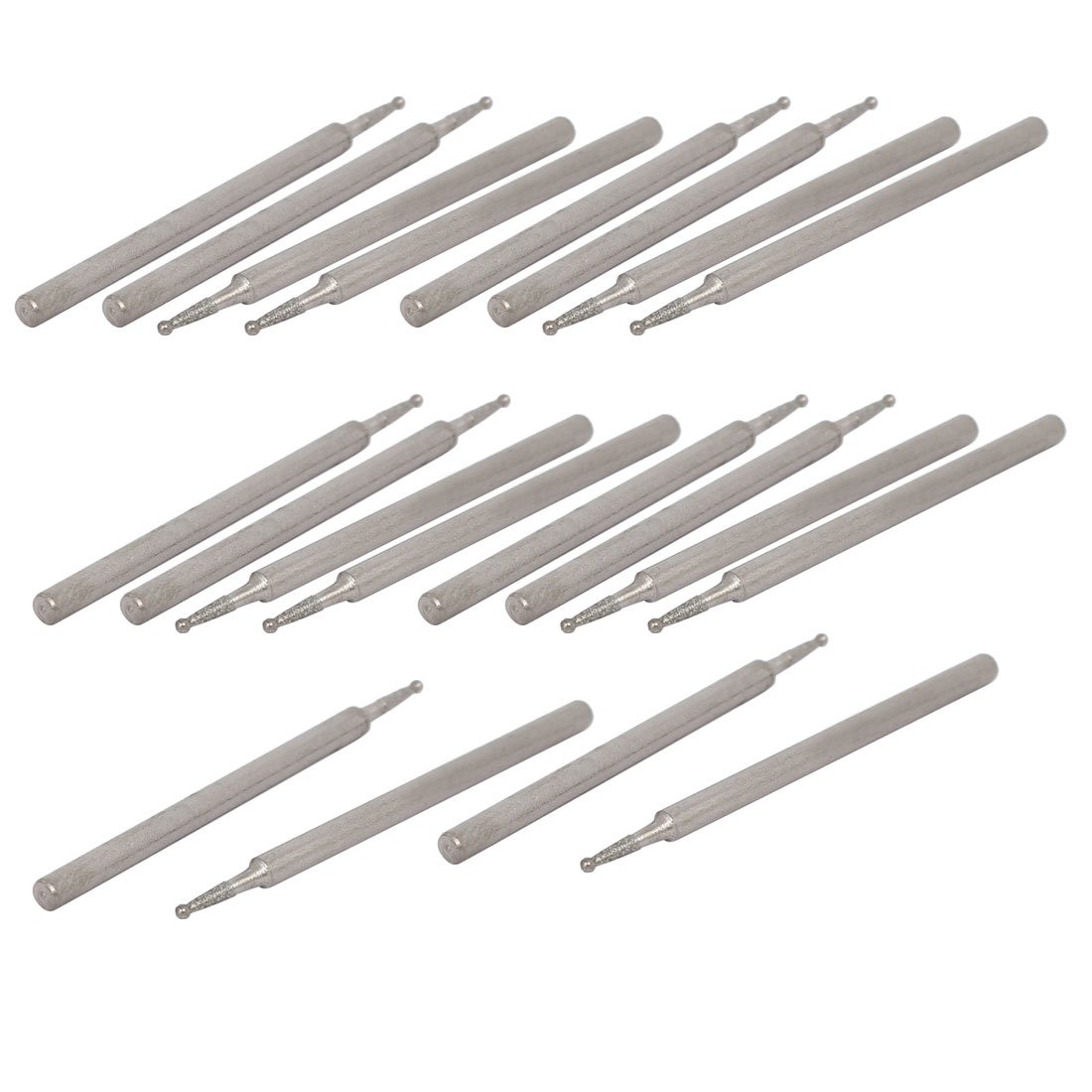 Uxcell Silver Sourcingmap 2.35Mm Shank 1Mm Dia Diamond Head Ball Shaped Grinding Mounted Point Bit 20Pcs