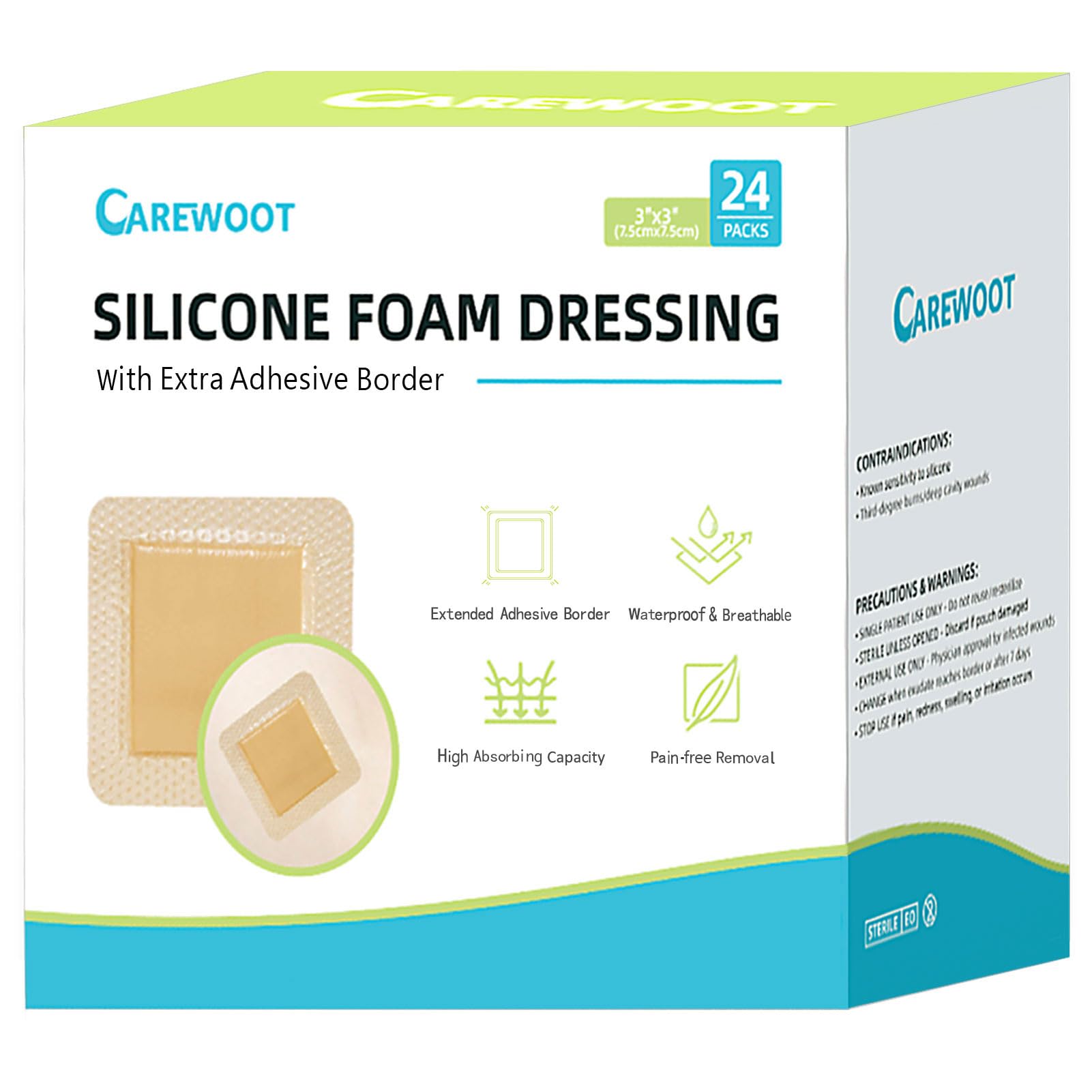 FSA Eligible HSA 24 Pack Silicone Foam Dressing