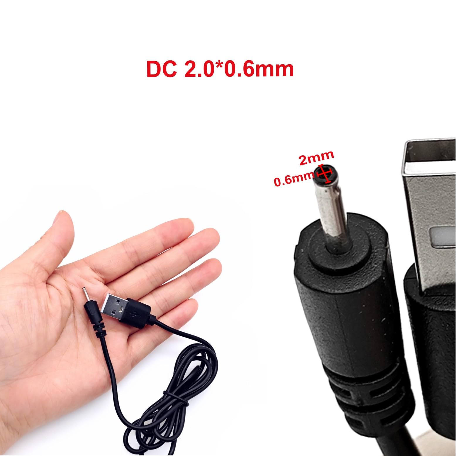 Cable De Carga USB A DC 5V (conector 2.0mm) - Universal Para Móviles Antiguos Como Nokia Y Otros