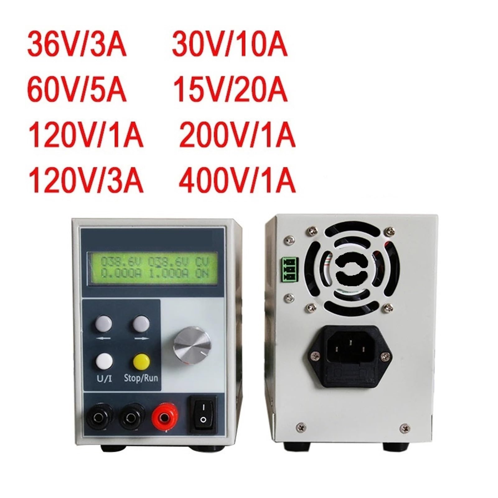 Fuente de alimentación conmutada de 400V, 1A, CC, 30V, 10A, Ajustable, 0,01V, 0,001A, Fuente de Banco programable, Digital, 220V, 110V(SPPS-S3010 White,220V)