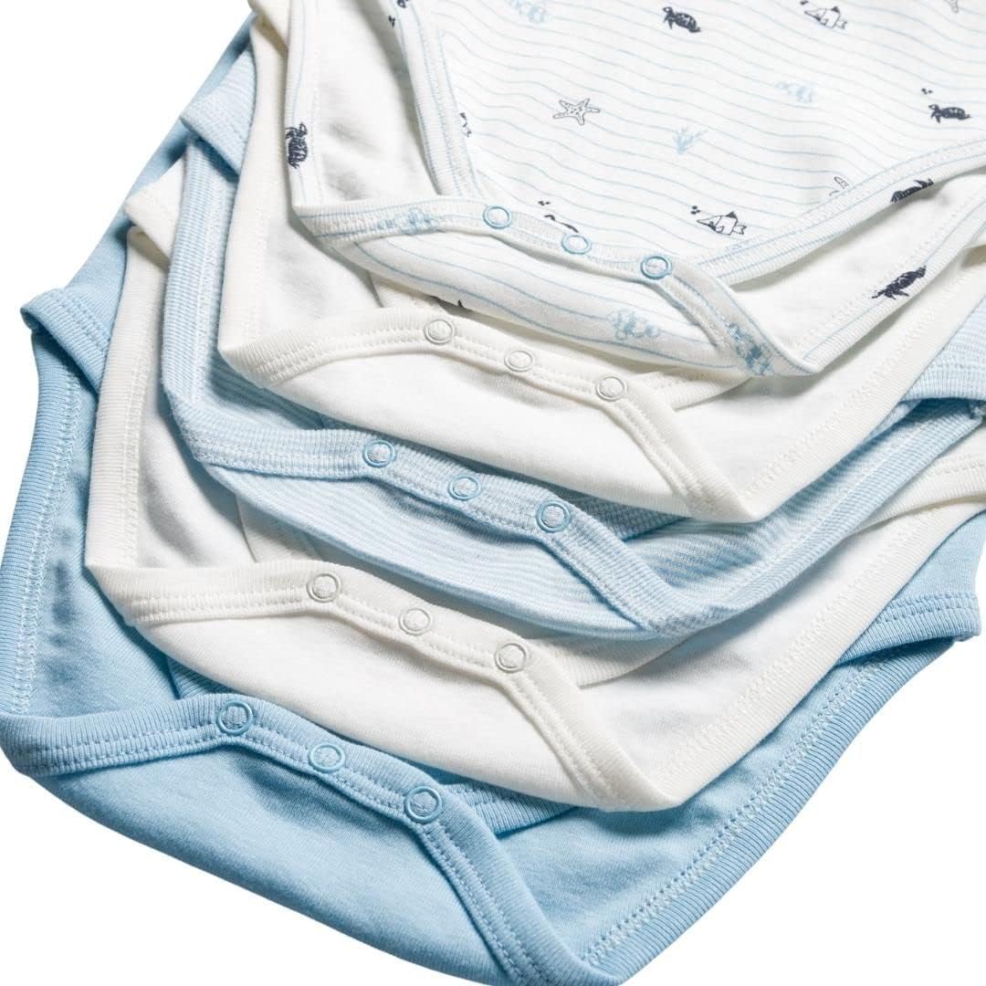 Stellou & friends Newborn, Baby and Toddler Unisex Long-Sleeve Bodysuit for Boys & Girls, Pack of 5 - Image 3