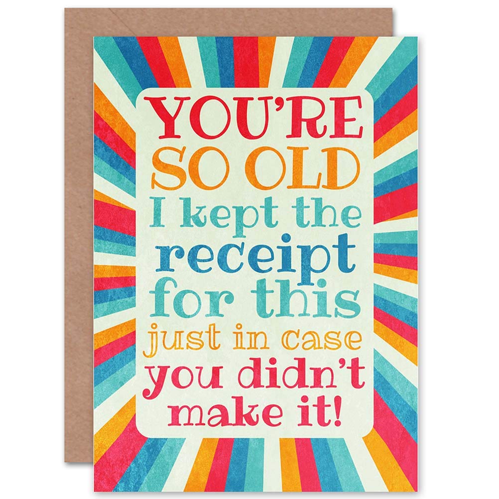 Wee Blue Coo Greeting Happy Birthday Old Humour Receipt Sealed Greeting Card Plus Envelope Blank inside