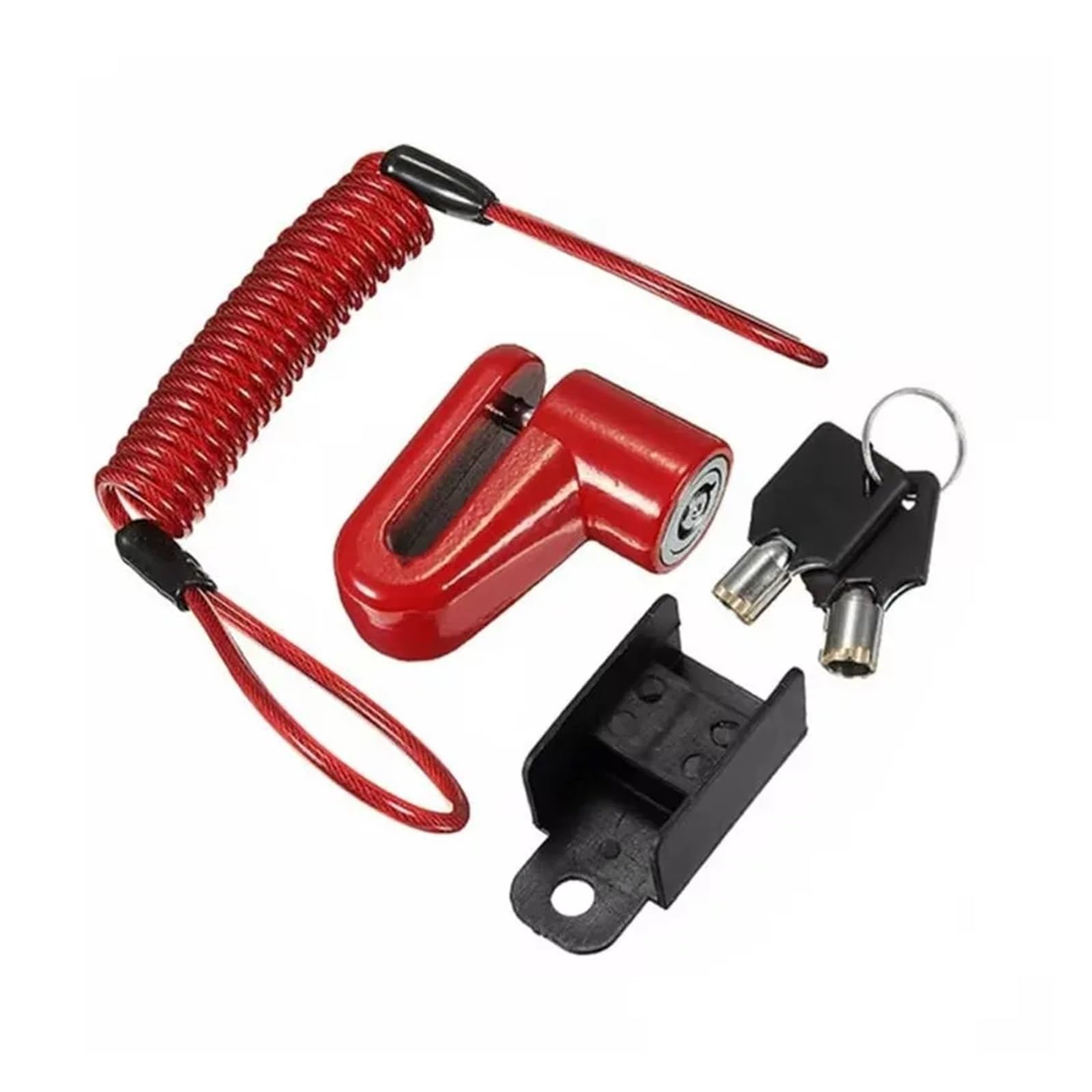 Ycenjepsaz Red Motorcycle Disc Brake Lock Anti-Theft Security Mountain Bike Durable Keyed(Red)