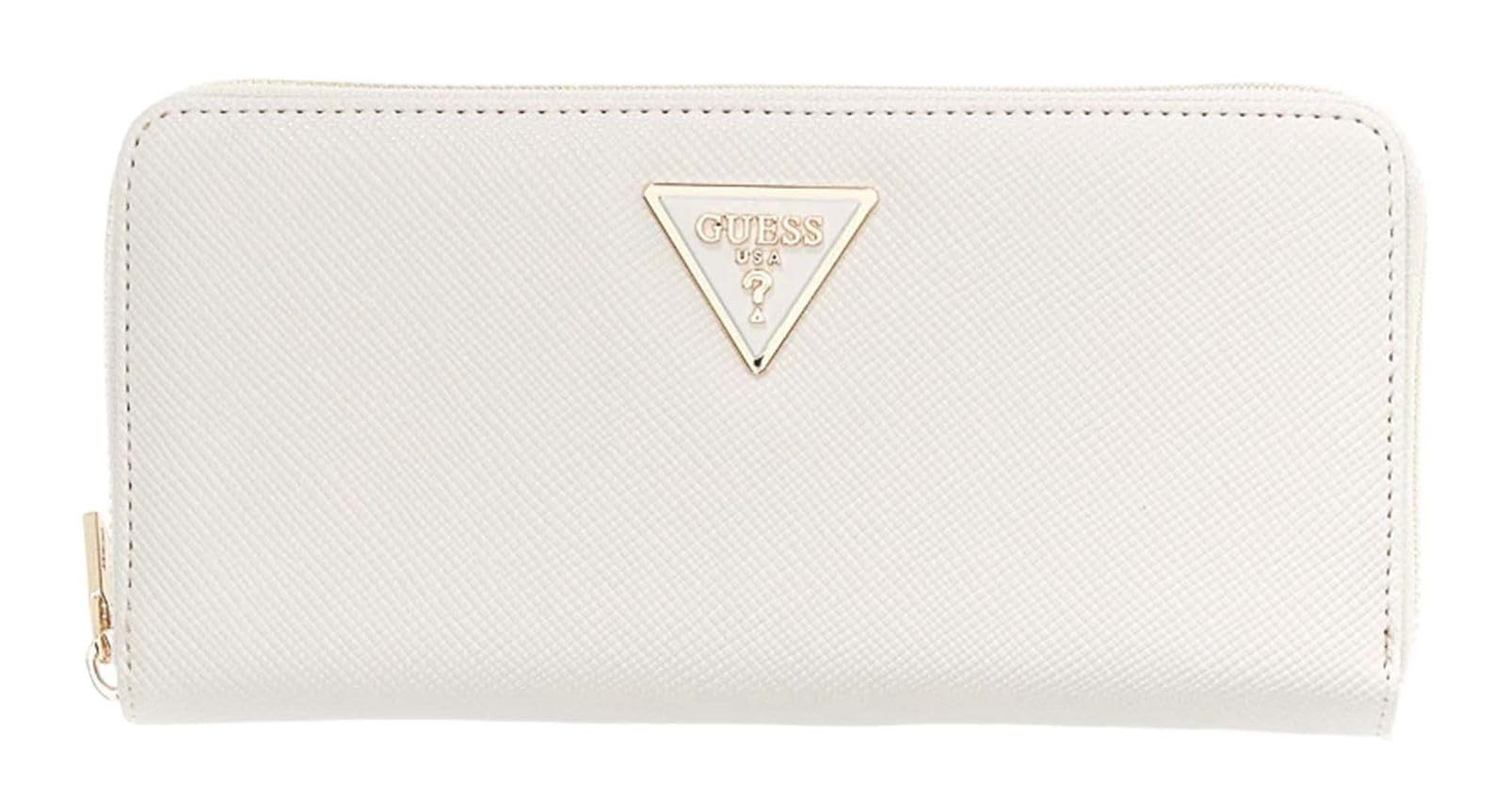 GUESS Monedero Laurel II Large Zip Around Wallet Bone Crema