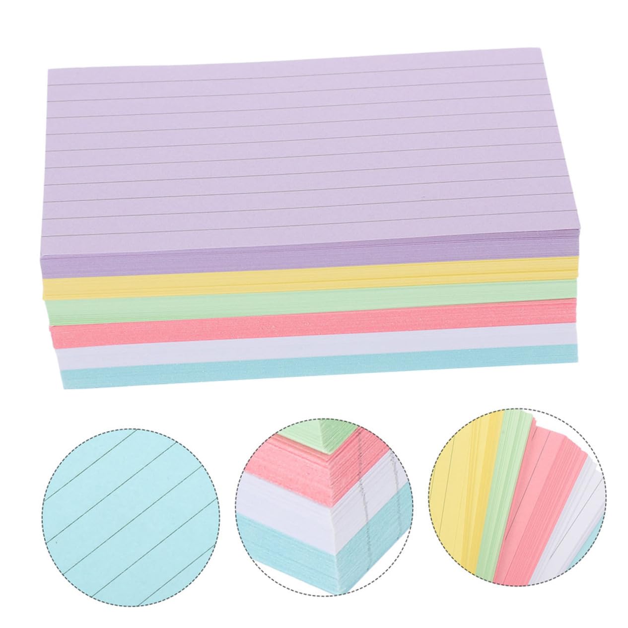 Farbige Indexkarten 300 Blatt Papier für Notizen und Büro | Karteikärtchen zum Beschriften, 4 Zoll Format, für Rezepte und Lesezeichen, Glatt Beschreibbar